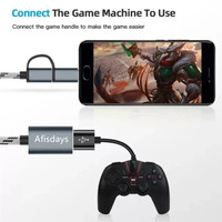 Adaptateur Type-C en alliage d'aluminium Afisdays, adaptateur OTG pour téléphone portable Android, adaptateur USB vers Type-C en métal