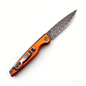 Coltello da Frutta in Acciaio Damasco ad Alta Durezza, Lama Pieghevole Portatile per Autodifesa e Attività all'Aperto, Personalizzabile OEM - Product Image 1