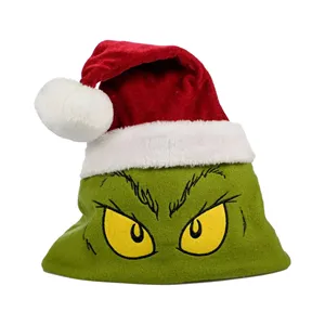 2024 Christmas Funny Grinch Plush Santa Hat
