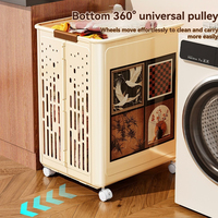 Panier à linge pliable en plastique avec roulettes, écologique, durable et léger, pour rangement de vêtements et salle de bain - Vente en gros usine