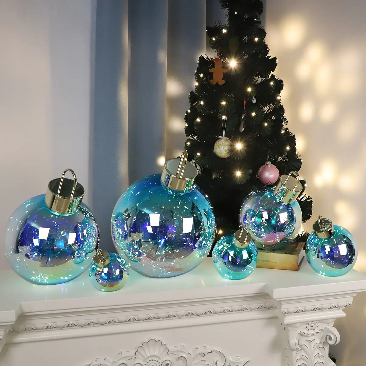 Christmas Balls 10 Cm Christmas Tree Ornaments Balls Black Decorative Balls Orbs Painted