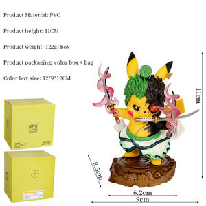 Ingrosso 11cm Pikachu Cos Zoro Anime personaggio dei cartoni animati giocattoli Pokemoned Action <span class=keywords><strong>Figure</strong></span> statua scatola decorazione modello - Product Image 2