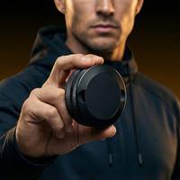 Boîte à snuff ronde en aluminium personnalisée, conteneur à snuff, boîte à snus haut de gamme, polie à double filetage avec moletage antidérapant