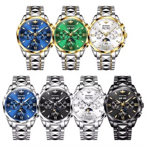 Oupinke 3201 Tự động ngày kép lịch đồng hồ sang trọng cổ điển nam tự động cơ khí đồng hồ đeo tay nam không thấm nước mặt trăng giai đoạn đồng hồ - Product Image 6