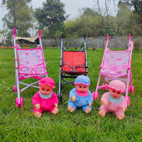 EN STOCK pas cher en plastique 18 pouces belle poupée rose coulissante meubles bébé poupée poussette pour les filles