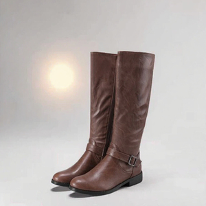 Equestrian <b>Brown</b> Leather Horse <b>Riding</b> <b>Boots</b> Tall Equestrian <b>Boots</b> Side Zipper Buckle Strap for <b>Riding</b> Training Long day use - Product Image 3