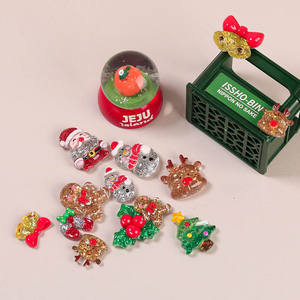 ซานตาสโนว์แมนมีกากเพชร<span class=keywords><strong>รูป</strong></span>การ์ตูนน่ารักๆ<span class=keywords><strong>รูป</strong></span>ตัวการ์ตูนคริสต์มาสเรซินแบบหลังเรียบสำหรับทำมือ - Product Image 1