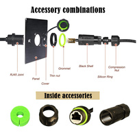 Personnalisé IP68 8P8C CAT6 Étanche À La Poussière RJ45 Ethernet Port Blindé Signal Aviation Plug Connecteur RJ45 Câbles Assemblées