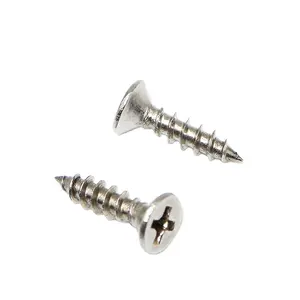 304 Stainless Steel Countersunk Head Cross Self Tapping Furniture Wood Screw Flat Head Screw Bolt Screws