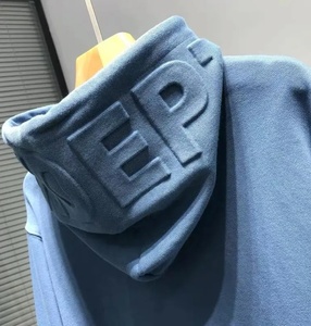 Người đàn ông quần áo hai lớp trùm đầu Áo len Thả Vai Jumper nặng trọng lượng bông 420 GSM hoodie tùy chỉnh 3D dập nổi Áo - Product Image 4