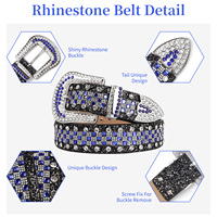Ceinture rouge en strass pour femme, ceinture western scintillante en cristal, motif à carreaux, accessoire de mode pour soirée