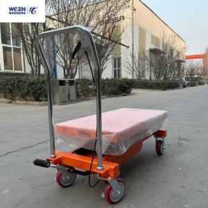 WGZN 유압식 수동 리프트 테이블 트럭 휴대용 리프트 플랫폼 1000KG 이동식 미니 핸드 리프터 조절식 목공용 시저 - Product Image 1