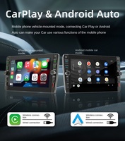 Autoradio 9 pouces avec Carplay, lecteur DVD, port USB frontal, écran tactile, puce A7, 2 Din, Android 12, écran de voiture, navigation GPS