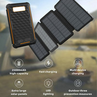Banque d'alimentation solaire portable 20000mAh Panneau photovoltaïque pliable Banque d'alimentation solaire pratique à grande capacité