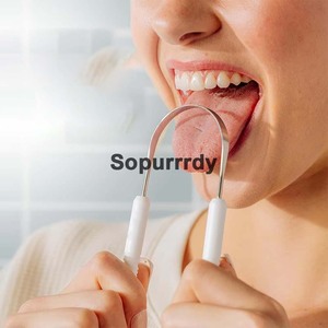 Limpiador de Lengua con Logotipo Personalizado, Elimina el Mal Aliento, Herramienta de Cuidado Bucal, Mango de Plástico, <span class=keywords><strong>Kit</strong></span> de Limpieza de Lengua de Acero Inoxidable 304 - Product Image 5