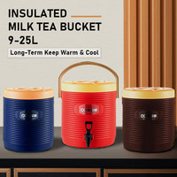 Thermos à double paroi en acier inoxydable de 13 L pour thé au lait, baril, seau, refroidisseur avec robinet