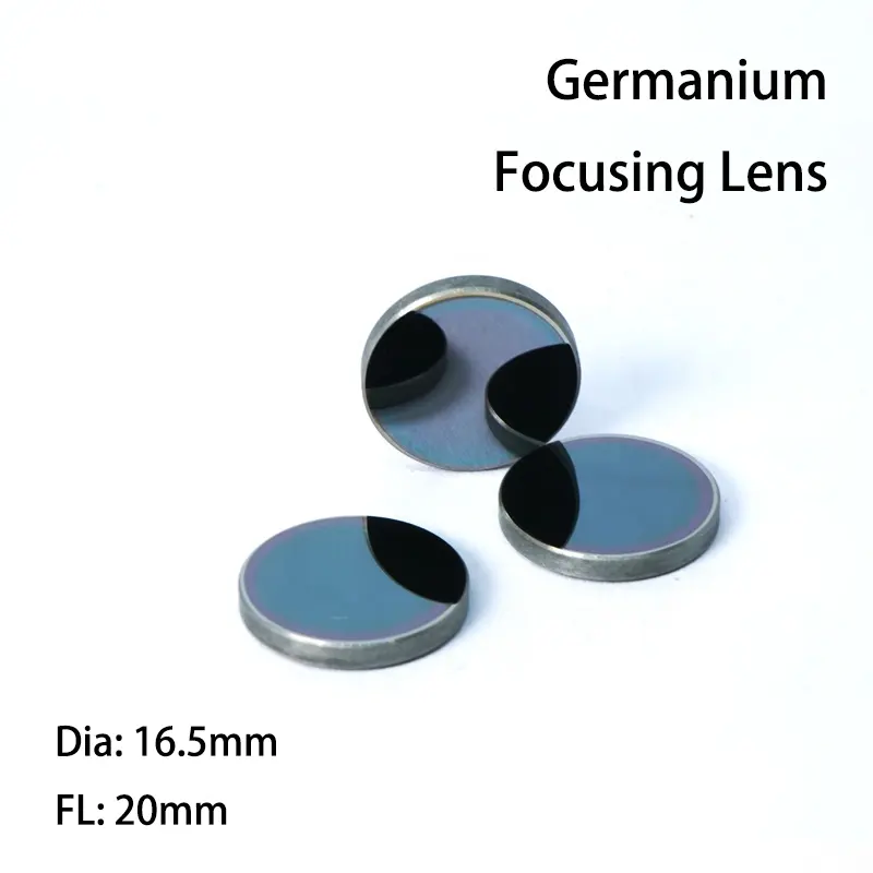 Lensa Fokus Germanium Ge 16.5Mm FL 20Mm, Lensa Fokus Germanium untuk Aplikasi Laser Infra Merah Grosir