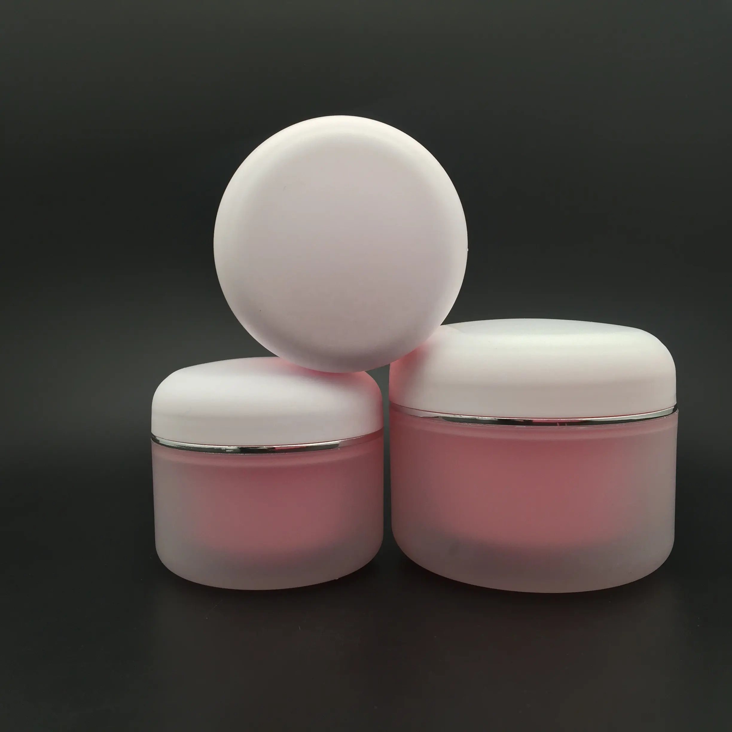 30g 50g 80g 100g 150g frosted and pink double wall PP plastic cream jar