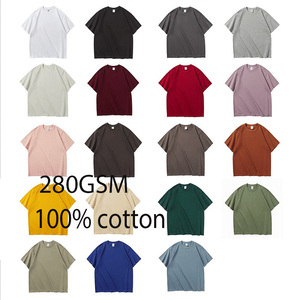 280グラム高品質100%コットン<span class=keywords><strong>T</strong></span>シャツ、ユニセックスカスタムドロップショルダー、280GSMヘビーウェイト<span class=keywords><strong>T</strong></span>シャツ（ロゴ入り）、オーバーサイズ<span class=keywords><strong>T</strong></span>シャツ - Product Image 3