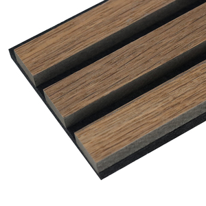 Paneles de <span class=keywords><strong>pared</strong></span> de madera de listón acústico de roble nogal Natural personalizados, decoración de oficina, aislamiento acústico de madera - Product Image 3