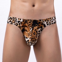Heren bikinibroekjes laag uitgesneden bedrukt luipaard-slangpatroon sexy driehoekig ondergoed M-2XL