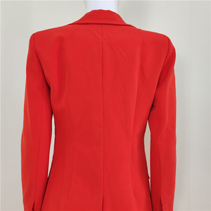 A4424 <span class=keywords><strong>pantaloni</strong></span> a due pezzi con bottone singolo scollo a V rosso abiti donna abbigliamento natalizio abito da donna - Product Image 6