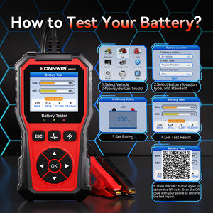 Probador <span class=keywords><strong>de</strong></span> Baterías <span class=keywords><strong>de</strong></span> 12v 24v Konnwei KW331, Comprobador del Estado <span class=keywords><strong>de</strong></span> la Batería para Automóviles, Motocicletas y Camiones con Sistema Start-Stop, con CCA Ah - Product Image 3