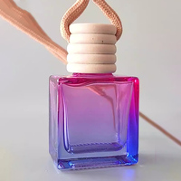 Diffuseur de parfum pour voiture, flacon miniature portable de 10 ml, dégradé de couleurs, avec bouchon en bois, pour accessoires de voiture
