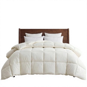 Couette, couvre-lit moderne en duvet d'oie toutes saisons, taille Queen, housse 100% coton biologique, insert de couette naturel et respirant - Product Image 1