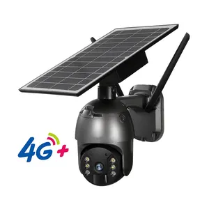 AI energia solar alerta câmera ptz 4g carregamento wi-fi segurança sem fio bateria câmera solar ubox china câmera solar