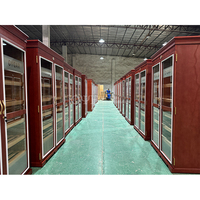 Vente en gros d'usine, armoire à cigares en bois, vitrine à double porte, meuble de présentation pour boutique de tabac, humidor en verre personnalisé