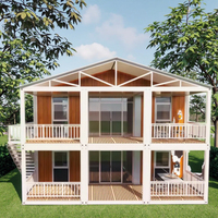 Maison de conteneur en acier pliable à deux étages de 20 pieds et 40 pieds, maison de ferme compacte avec salle de bain et cuisine pour villas