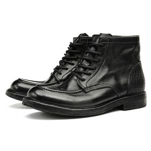 Chaussures en cuir carrées à lacets pour hommes en cuir de vachette de luxe de haute qualité 2026, respirantes, légères, antidérapantes, grandes tailles, pour le bureau et la carrière - Product Image 2