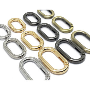 Hochwertige Zink legierung Oval Karabiner Vintage Style Starke Open Gate Feder Schlüssel ring Fitting Claps <span class=keywords><strong>Clip</strong></span> Karabiner haken für Taschen - Product Image 3