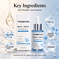Soin Visage Liquide Anti-Âge et Anti-Rides au Peptide de Cuivre Bleu Pur Végétalien GHK-Cu, Acide Hyaluronique, Raffermissant et Éclaircissant, Marque Propre