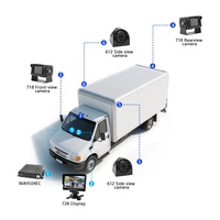 Système de surveillance des angles morts MDVR mobile 4 canaux, écran de voiture 7 pouces avec caméra d'aide à la marche arrière pour bus, caméra embarquée