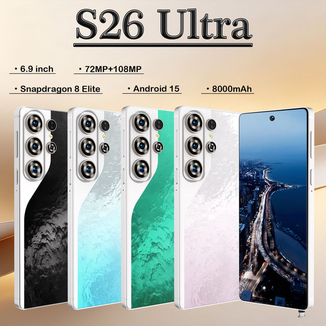 2026 Model S26 Ultra 5G Android Smartphone 16GB 1TB Storage Face Recognition for Wholesale Mobile Manufacturer