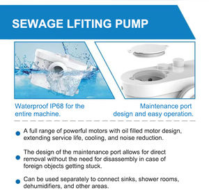 Bomba maceradora <span class=keywords><strong>de</strong></span> elevación <span class=keywords><strong>de</strong></span> aguas residuales <span class=keywords><strong>de</strong></span> 400W, bomba <span class=keywords><strong>de</strong></span> inodoro, émbolo, bomba limpiadora <span class=keywords><strong>de</strong></span> inodoro - Product Image 4