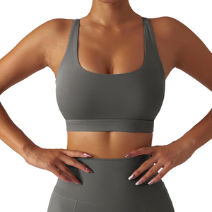 Régénération écologique Sous-vêtements de sport en forme de I Fitness Racer Nude Naked back Bra Women's Yoga Top - Product Image 3