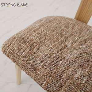 Sedia da Pranzo Contemporanea di Lusso Minimalista <span class=keywords><strong>in</strong></span> Stile Wabi Sabi, Rivestita <span class=keywords><strong>in</strong></span> Bouclé Sherpa, Colore Noce, <span class=keywords><strong>per</strong></span> <span class=keywords><strong>Cucina</strong></span> e Sala da Pranzo - Product Image 6