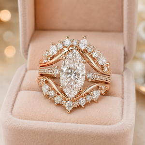 Set di Anelli con Corona Micro Pavé per Donne, Gioielli di Moda Stile Principessa - Product Image 6