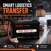 Baterai LiPo Drone Daya Tinggi 16Ah 12S 45.6V 10C Model Universal untuk Drone Kargo Transportasi Industri Berat