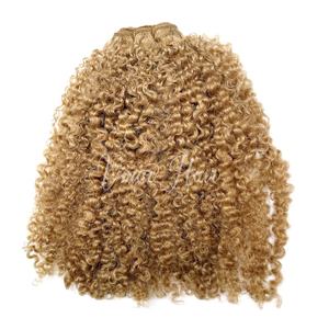 Cheveux Remy blonds européens Vmae non traités, double trame, ondulés <span class=keywords><strong>afro</strong></span>, 100% cheveux humains, tissage à double trame, fournisseur d'extensions - Product Image 1