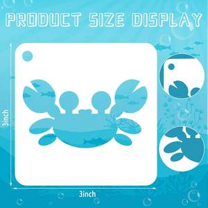 56-Pack Sea Creatures DIY Pattern Pochoirs pour Wall Floor Decor & Rock Painting Art Projects 3inch Ocean Animals - Product Image 6