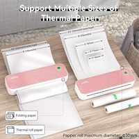 Imprimante thermique portable Peripage A40 A4, mini imprimante sans encre avec connexion sans fil Bluetooth pour téléphone, photos et documents