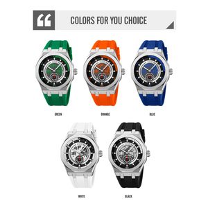 Reloj cronógrafo redondo para hombre, correa de silicona de lujo, reloj de cuarzo resistente al agua 30M, relojes al por mayor - Product Image 3