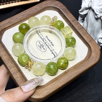 Bracelet en or avec perles cubiques de 12 mm en jade Xiu vert prune naturel et cristal jaune, style minimaliste et frais, design original