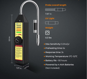 Détecteur de fuite de gaz réfrigérant haute précision HEDAO avec alarme sonore et visuelle, testeur CVC, détecteur de fuite de climatisation R22 R410A WJL-6000S - Product Image 5