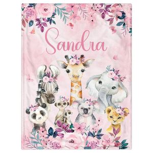 Cute Baby <b>Animals</b> Flannel <b>Blanket</b> Throw <b>Blanket</b> Nap <b>Blanket</b> Lightweight Breathable for Bed Sofa Couch Custom Print Wholesale - Product Image 3