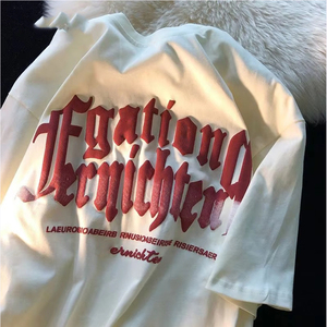 Nuevas Camisetas <span class=keywords><strong>de</strong></span> Algodón para Hombre, Corte Cuadrado, con Logotipo Personalizado, Impresión 3D en Relieve, Estilo Urbano - Product Image 5